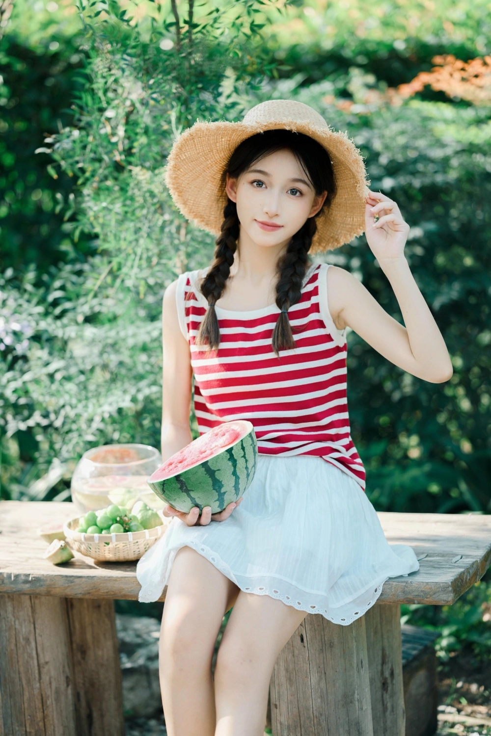 Lin Miaoxin enjoying the fresh air