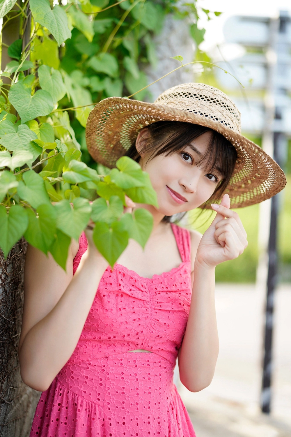 Her expression Makino Marie a blend of joy and deep allure 