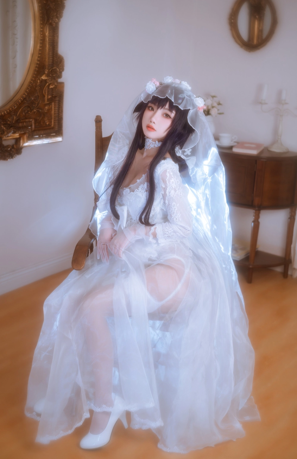 Tao Nuan Jiang glowing in her wedding dress