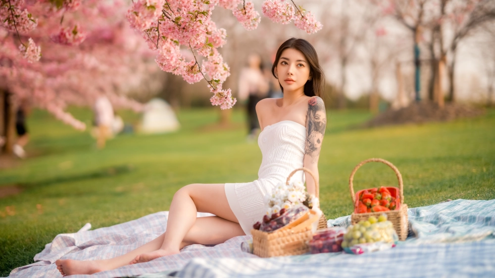 An exclusive image from Xiao Yueyue's outdoor set