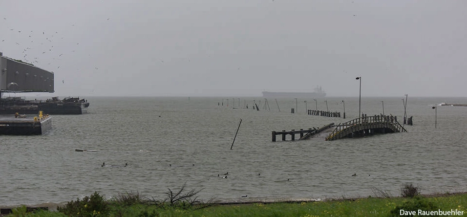 A king tide event with unusually high water levels.