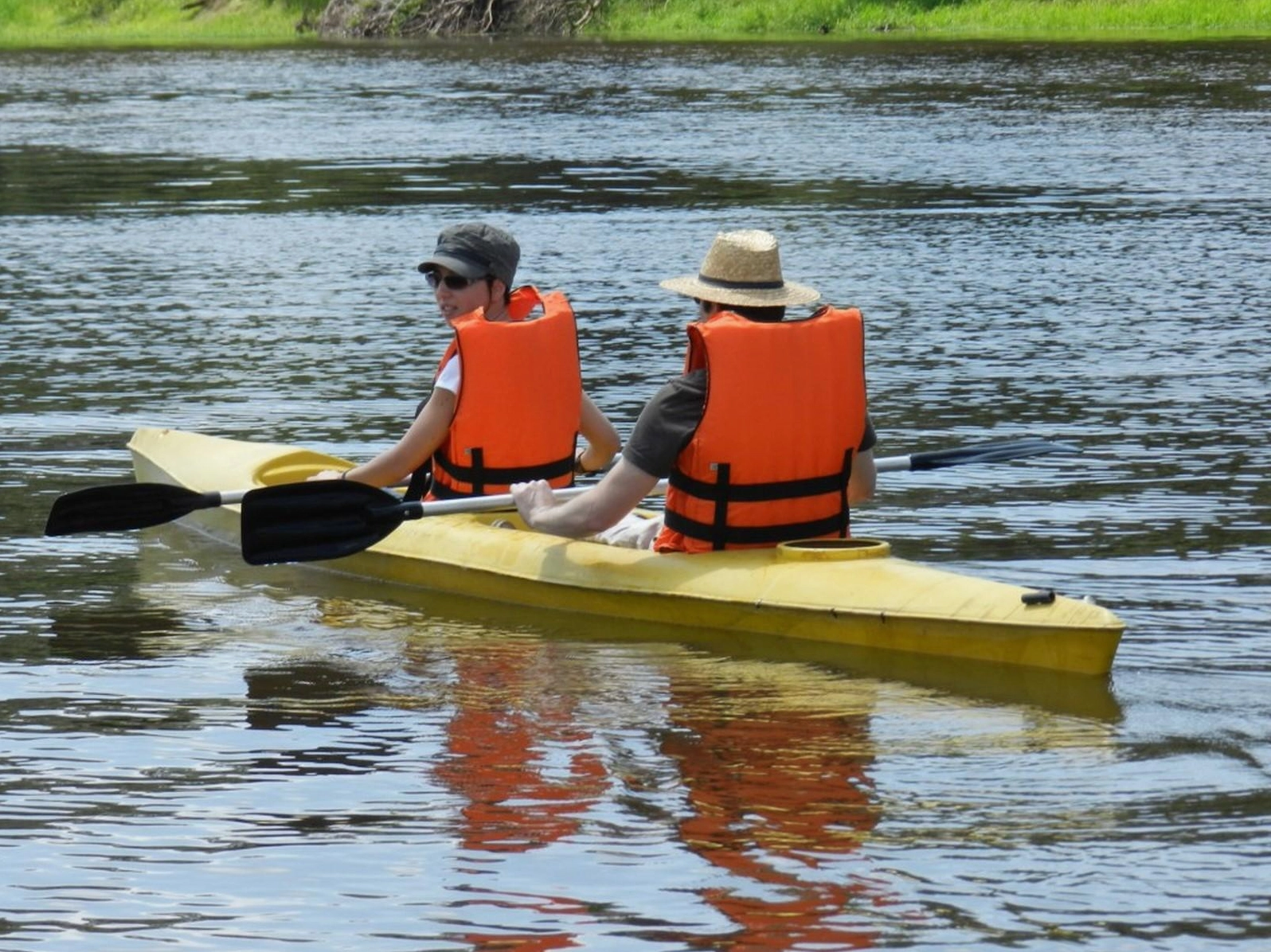 Canoeing in the Amazon River during the rainy season