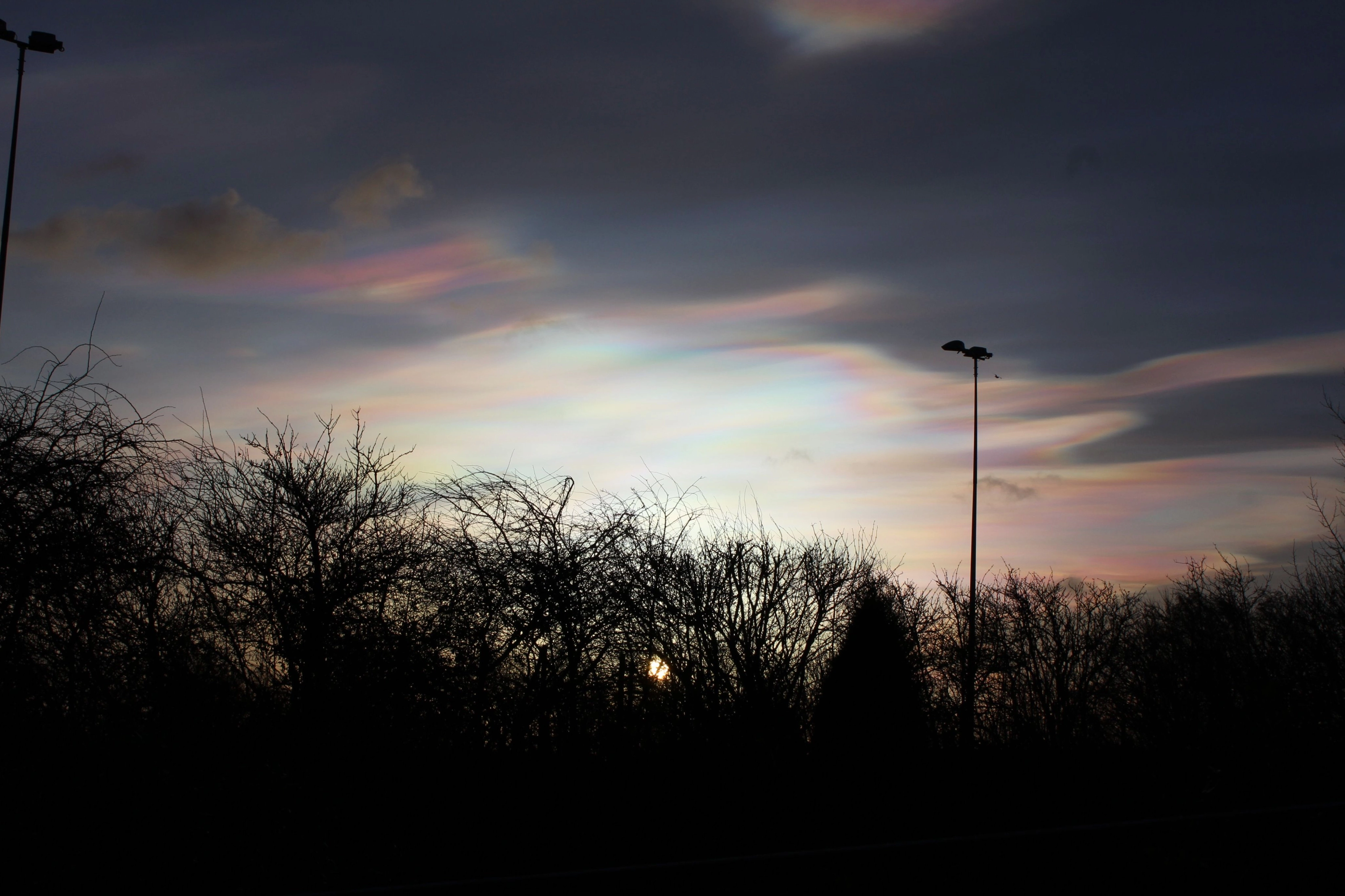 Nacreous clouds captured by David Blanchflower in northeast England, February 2016