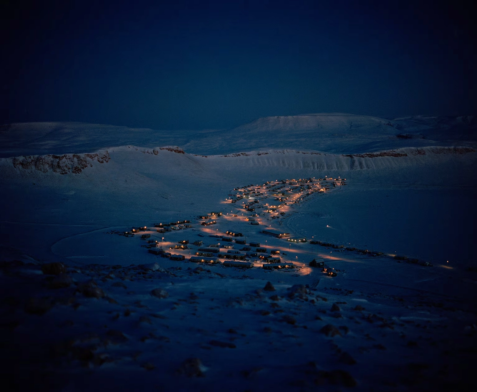 Northern lights during polar night