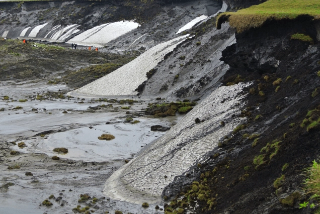 Thawing permafrost in Herschel Island, 2013
