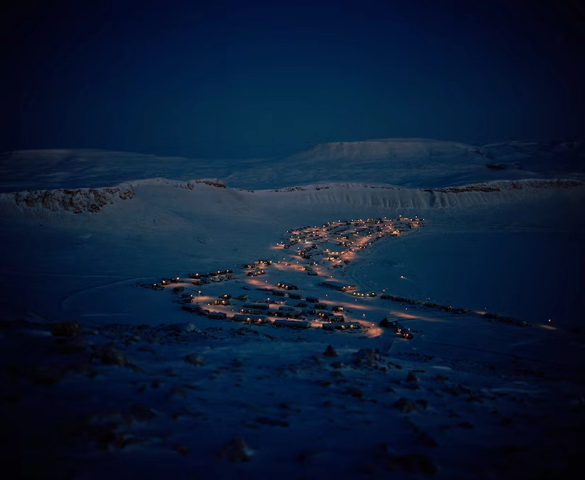 Winter scene during polar night